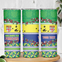 Personalised Malampa Fiji Forever Skinny Tumbler Tagimoucia Polynesian Sand Drawing - Polynesian Pride
