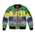 Personalised Malampa Fiji Forever Sleeve Zip Bomber Jacket Tagimoucia Polynesian Sand Drawing - Polynesian Pride