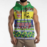 Personalised Malampa Fiji Forever Sleeveless Zip Hoodie Tagimoucia Polynesian Sand Drawing - Polynesian Pride