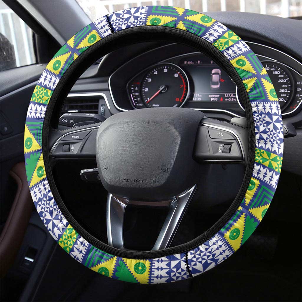 Malampa Fiji Forever Steering Wheel Cover Tagimoucia Polynesian Sand Drawing - Polynesian Pride