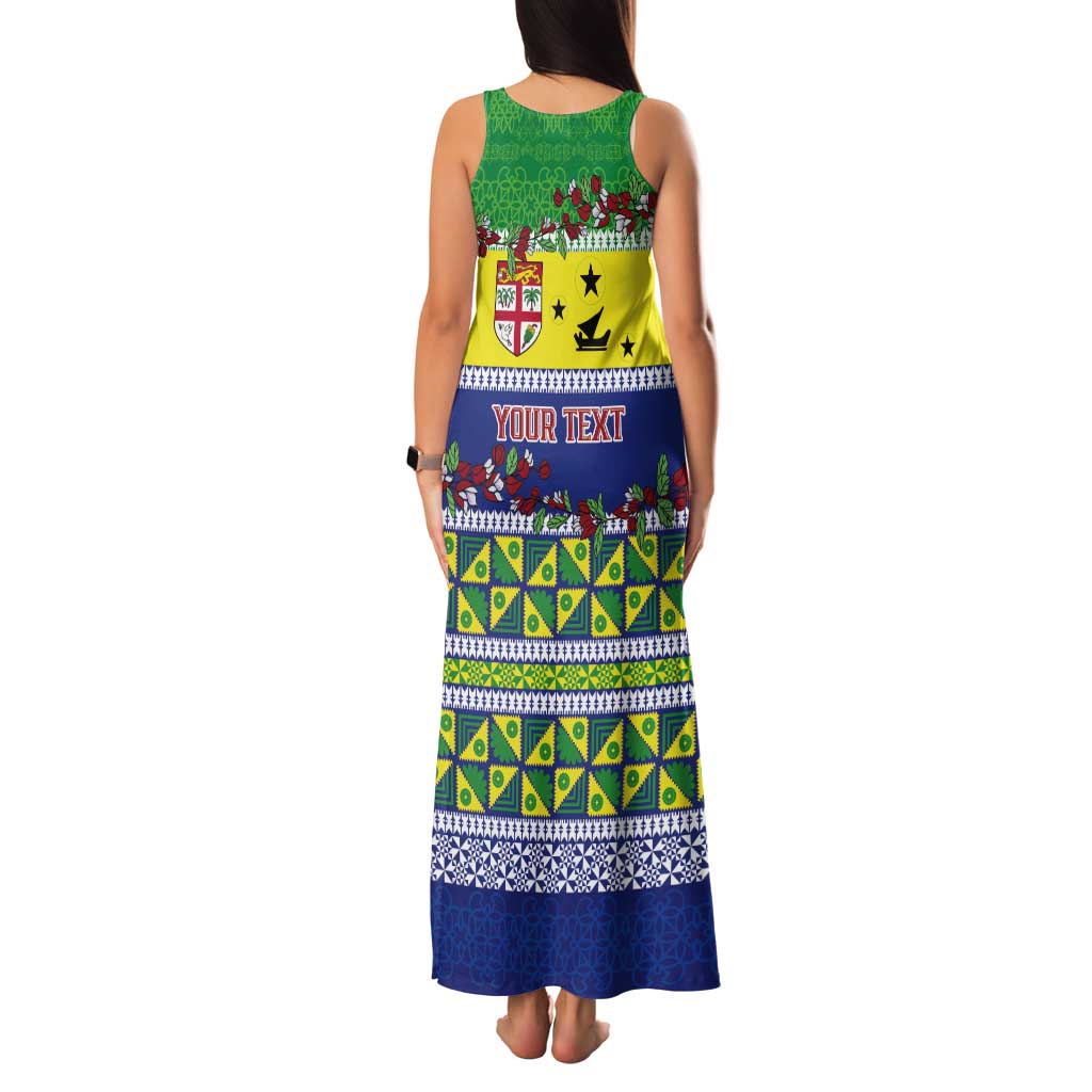 Personalised Malampa Fiji Forever Tank Maxi Dress Tagimoucia Polynesian Sand Drawing - Polynesian Pride