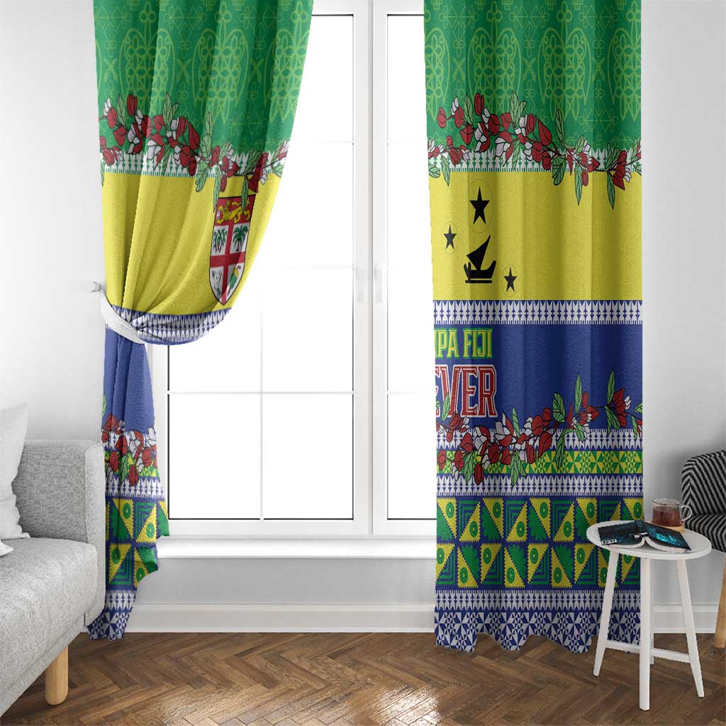 Malampa Fiji Forever Window Curtain Tagimoucia Polynesian Sand Drawing - Polynesian Pride