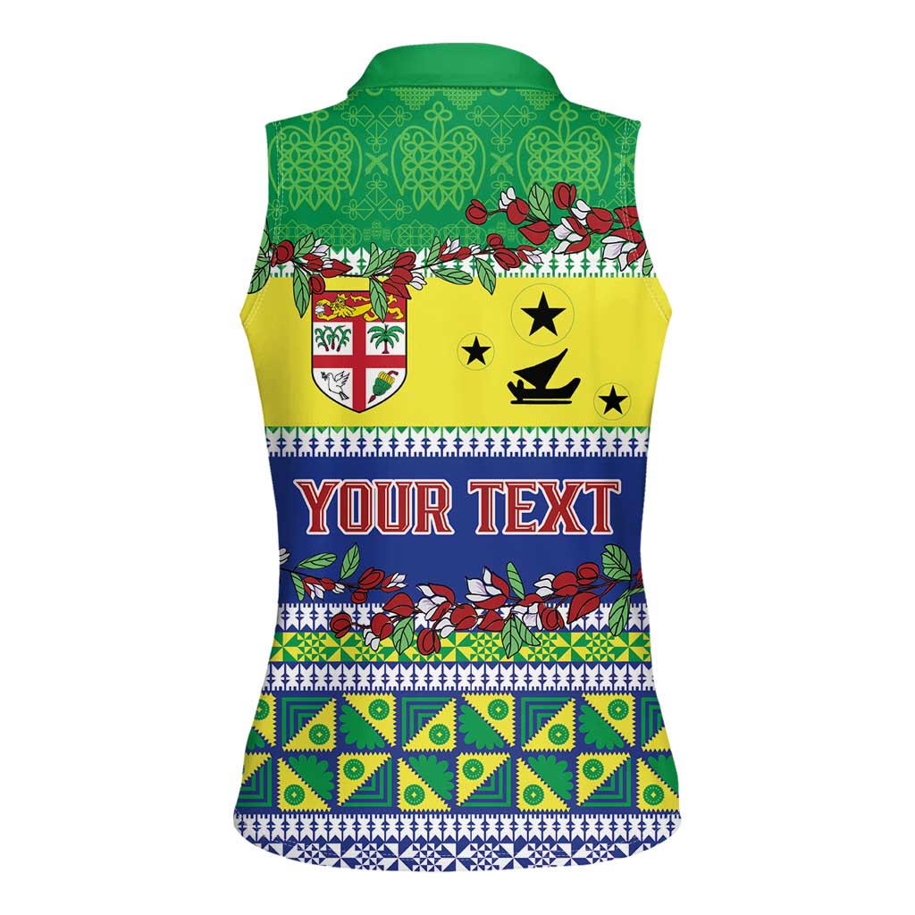 Personalised Malampa Fiji Forever Women Sleeveless Polo Shirt Tagimoucia Polynesian Sand Drawing - Polynesian Pride