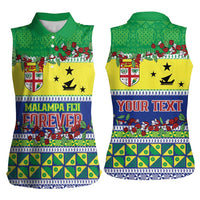 Personalised Malampa Fiji Forever Women Sleeveless Polo Shirt Tagimoucia Polynesian Sand Drawing - Polynesian Pride