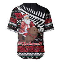 New Zealand Kiwi Santa Christmas Baseball Jersey He Wairua Kirihimete - Polynesian Pride