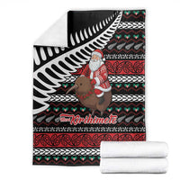 New Zealand Kiwi Santa Christmas Blanket He Wairua Kirihimete - Polynesian Pride