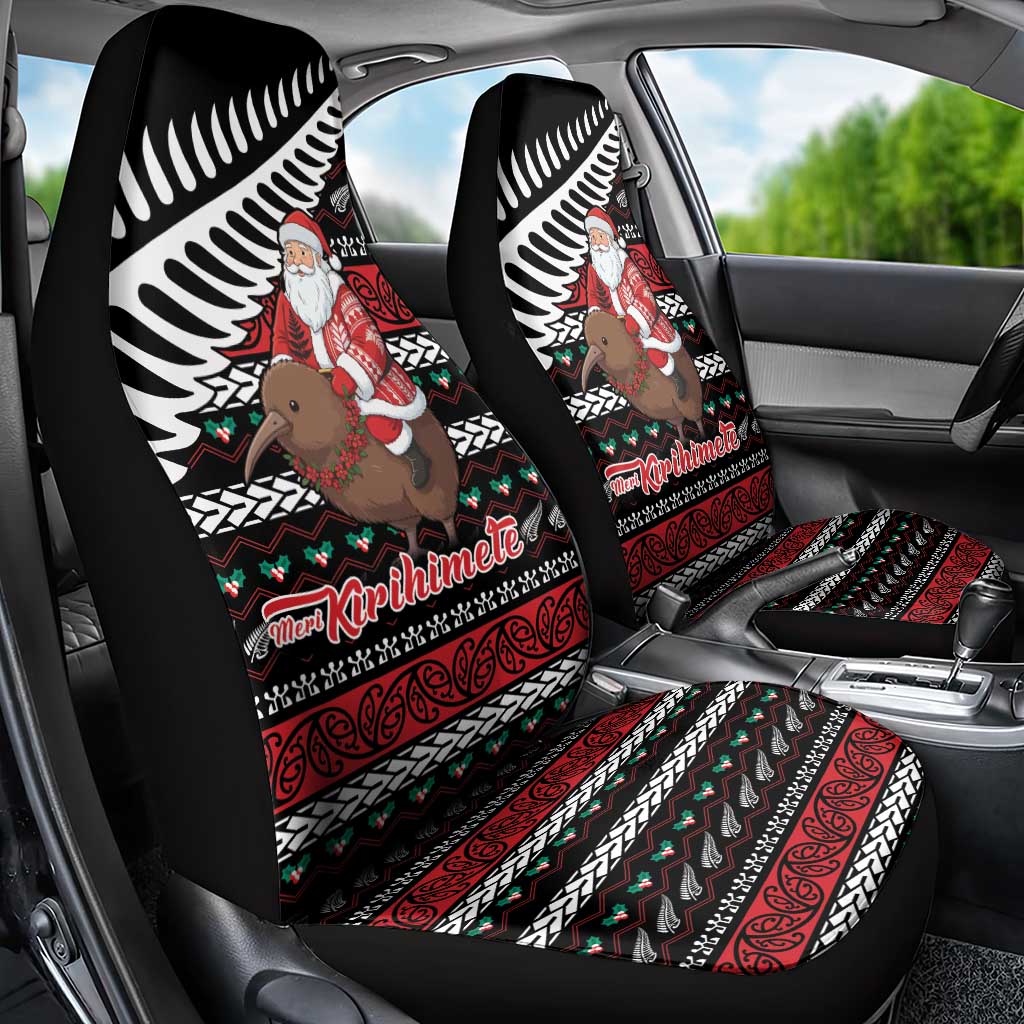 New Zealand Kiwi Santa Christmas Car Seat Cover He Wairua Kirihimete - Polynesian Pride