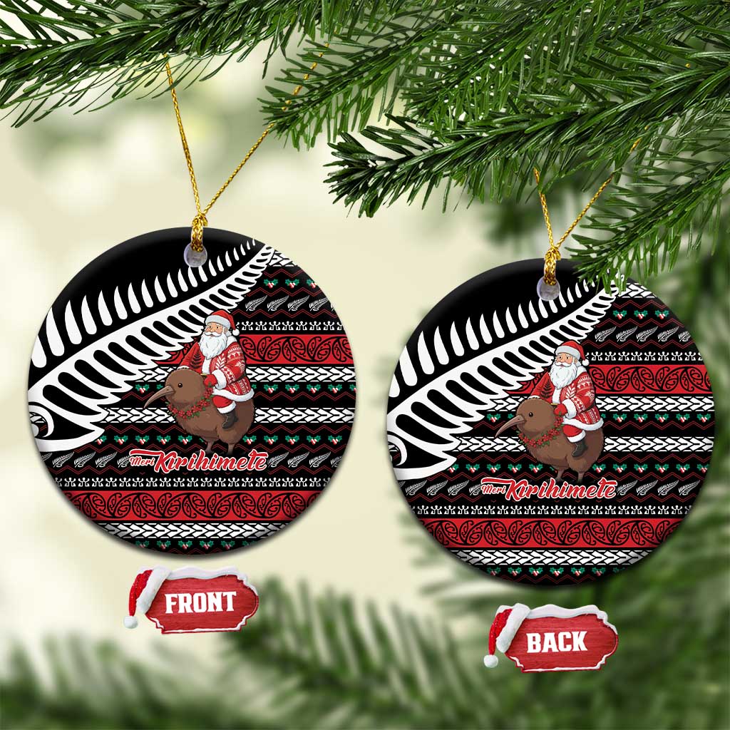 New Zealand Kiwi Santa Christmas Ceramic Ornament He Wairua Kirihimete - Polynesian Pride