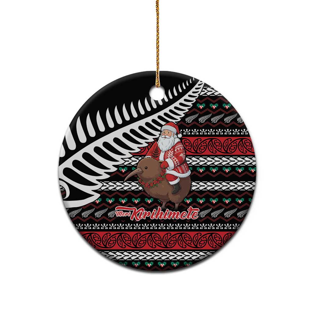 New Zealand Kiwi Santa Christmas Ceramic Ornament He Wairua Kirihimete - Polynesian Pride