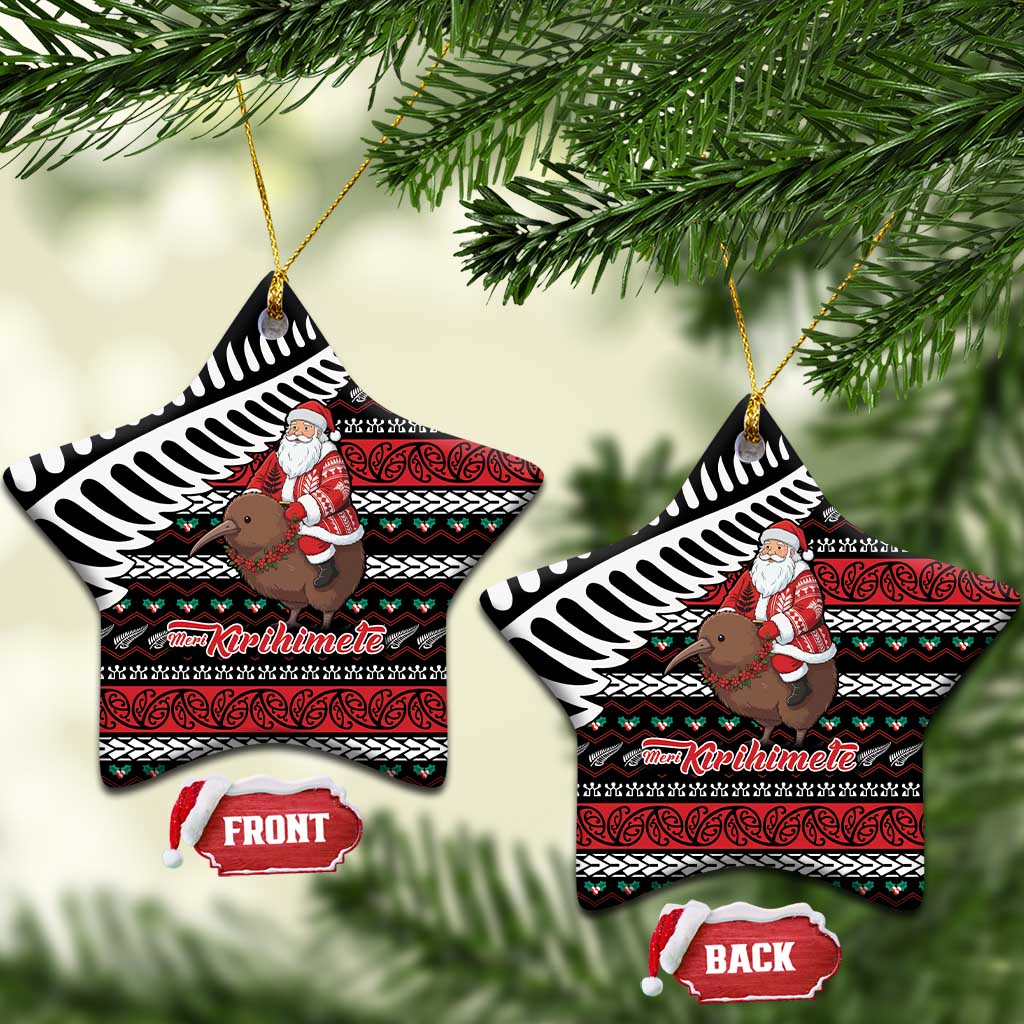 New Zealand Kiwi Santa Christmas Ceramic Ornament He Wairua Kirihimete - Polynesian Pride