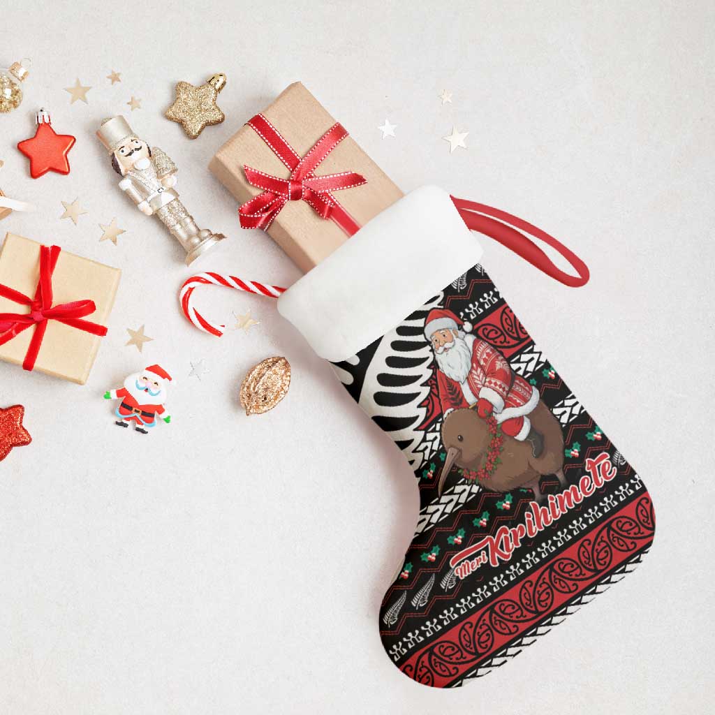 New Zealand Kiwi Santa Christmas Stocking He Wairua Kirihimete - Polynesian Pride