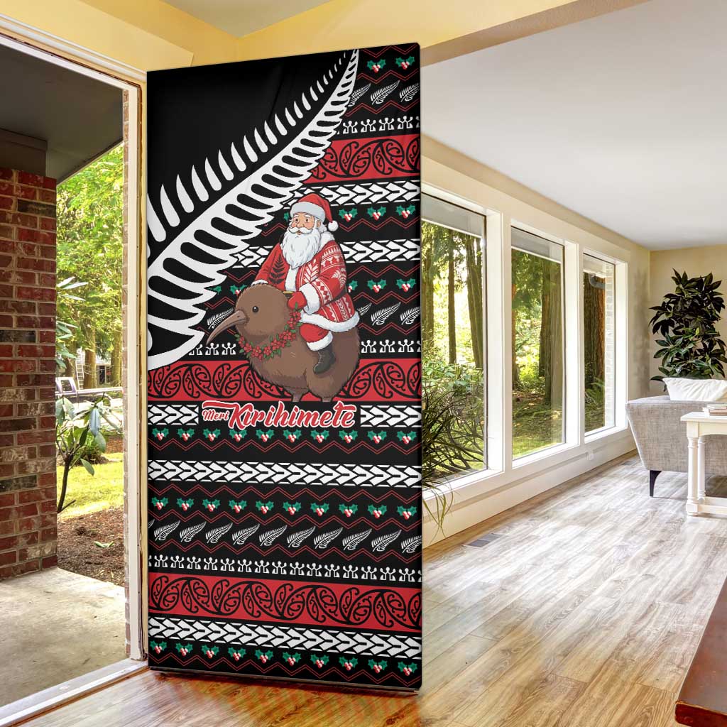 New Zealand Kiwi Santa Christmas Door Cover He Wairua Kirihimete - Polynesian Pride