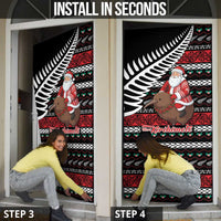 New Zealand Kiwi Santa Christmas Door Cover He Wairua Kirihimete - Polynesian Pride