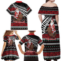 New Zealand Kiwi Santa Christmas Family Matching Off Shoulder Maxi Dress and Hawaiian Shirt He Wairua Kirihimete - Polynesian Pride