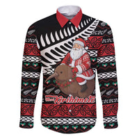 New Zealand Kiwi Santa Christmas Family Matching Puletasi and Hawaiian Shirt He Wairua Kirihimete - Polynesian Pride