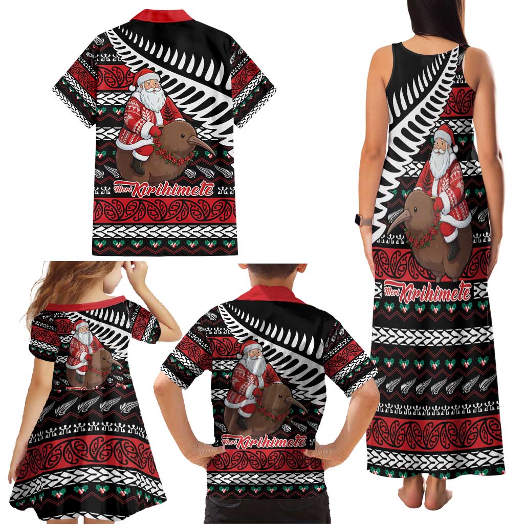 New Zealand Kiwi Santa Christmas Family Matching Tank Maxi Dress and Hawaiian Shirt He Wairua Kirihimete - Polynesian Pride