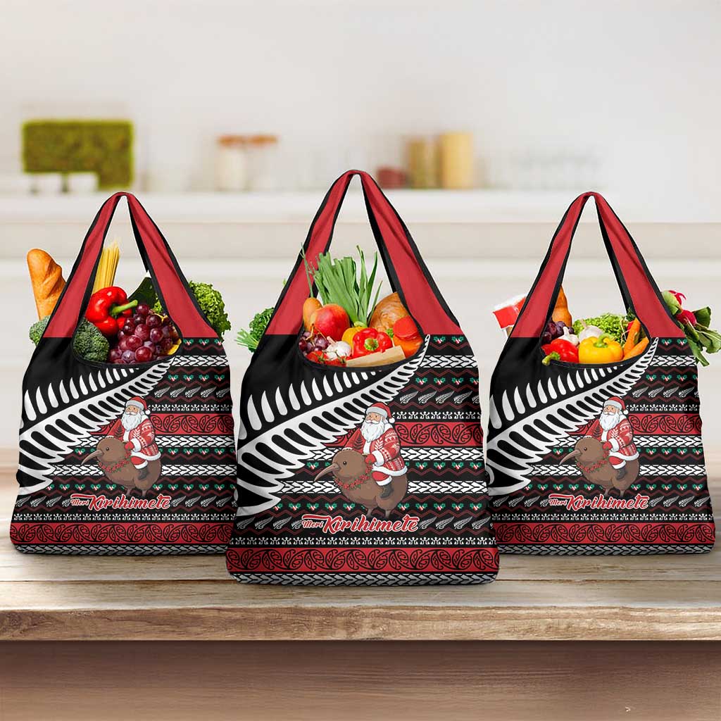 New Zealand Kiwi Santa Christmas Grocery Bag He Wairua Kirihimete - Polynesian Pride