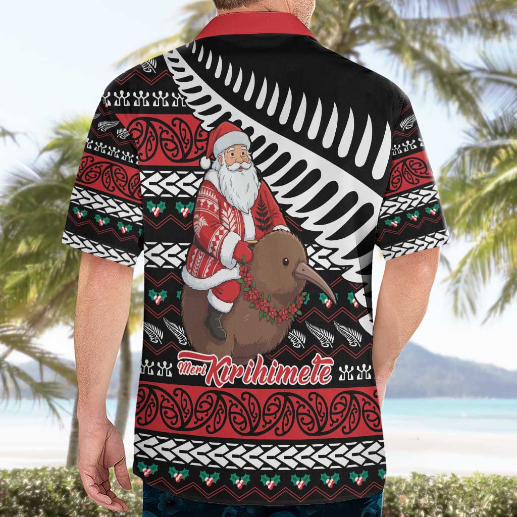 New Zealand Kiwi Santa Christmas Hawaiian Shirt He Wairua Kirihimete - Polynesian Pride
