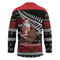 New Zealand Kiwi Santa Christmas Hockey Jersey He Wairua Kirihimete - Polynesian Pride
