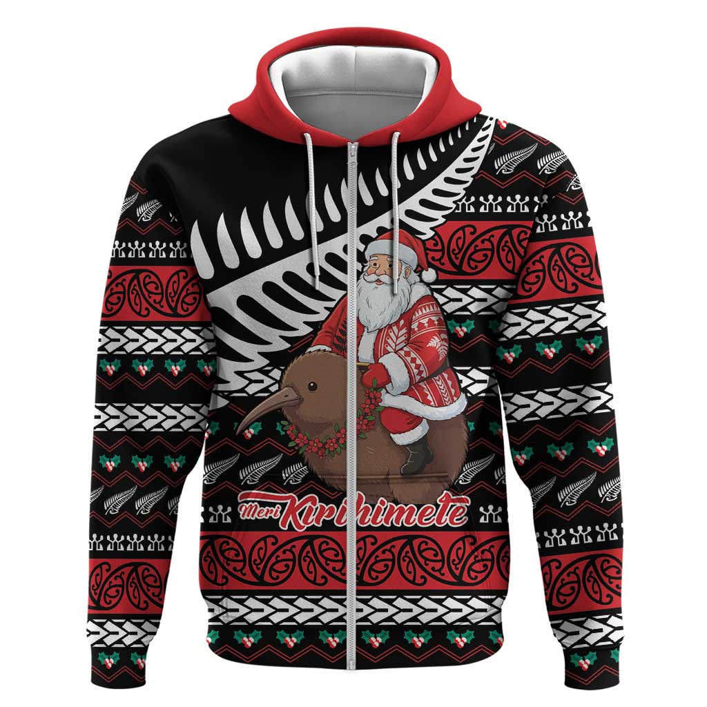 New Zealand Kiwi Santa Christmas Hoodie He Wairua Kirihimete - Polynesian Pride