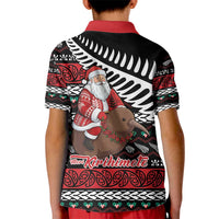 New Zealand Kiwi Santa Christmas Kid Polo Shirt He Wairua Kirihimete - Polynesian Pride