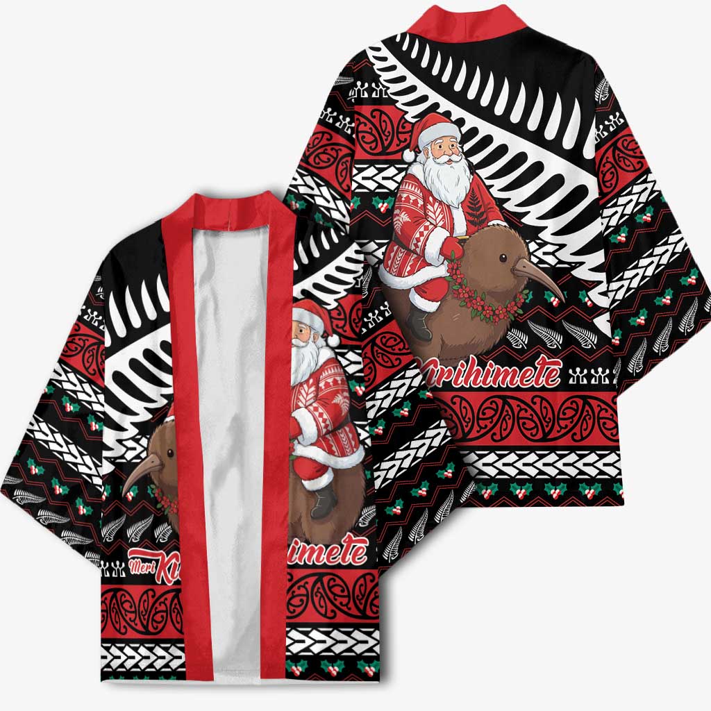 New Zealand Kiwi Santa Christmas Kimono He Wairua Kirihimete - Polynesian Pride