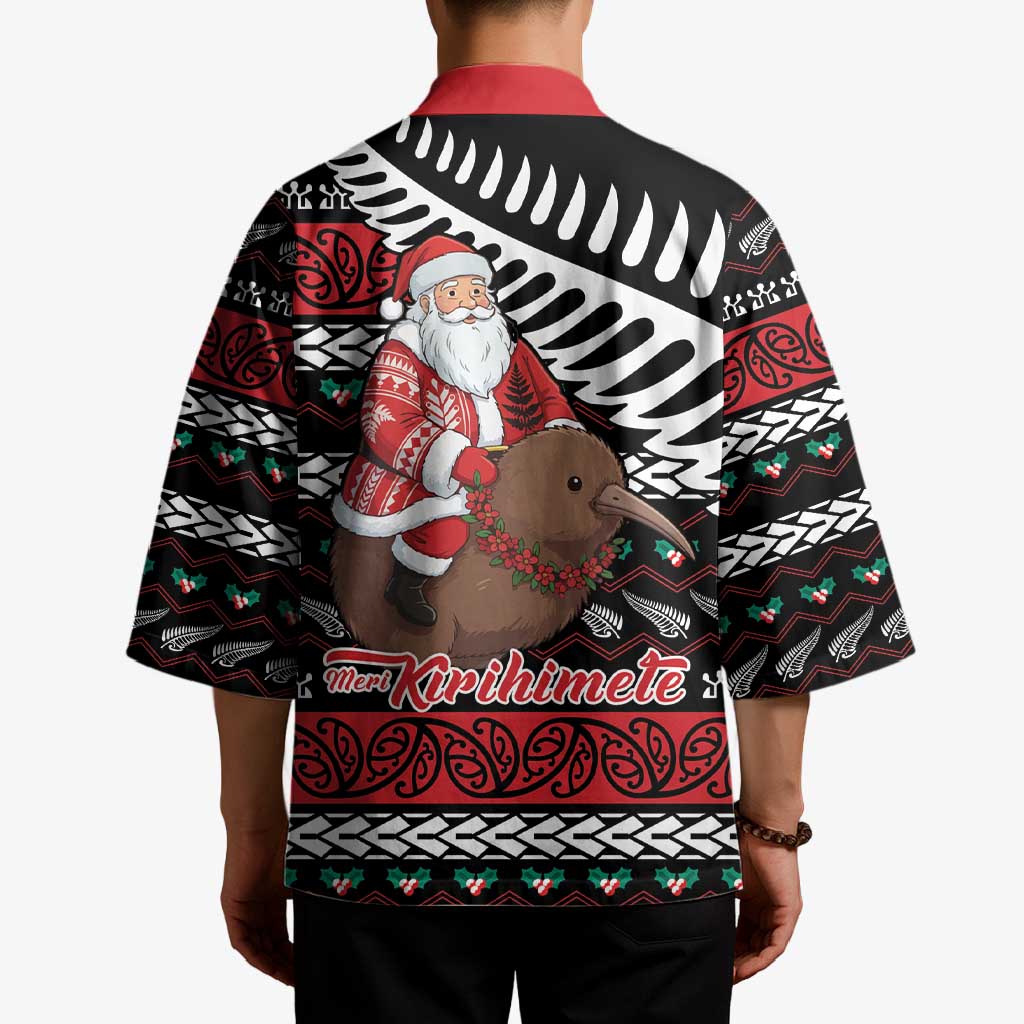 New Zealand Kiwi Santa Christmas Kimono He Wairua Kirihimete - Polynesian Pride