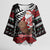 New Zealand Kiwi Santa Christmas Kimono Sleeve Blouse He Wairua Kirihimete - Polynesian Pride