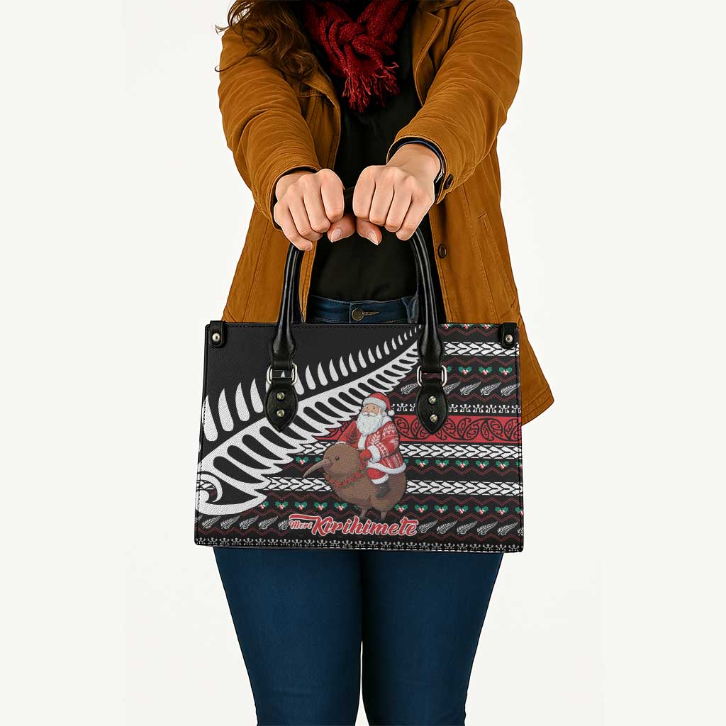 New Zealand Kiwi Santa Christmas Leather Bag He Wairua Kirihimete - Polynesian Pride