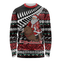 New Zealand Kiwi Santa Christmas Long Sleeve Shirt He Wairua Kirihimete - Polynesian Pride