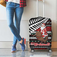 New Zealand Kiwi Santa Christmas Luggage Cover He Wairua Kirihimete - Polynesian Pride