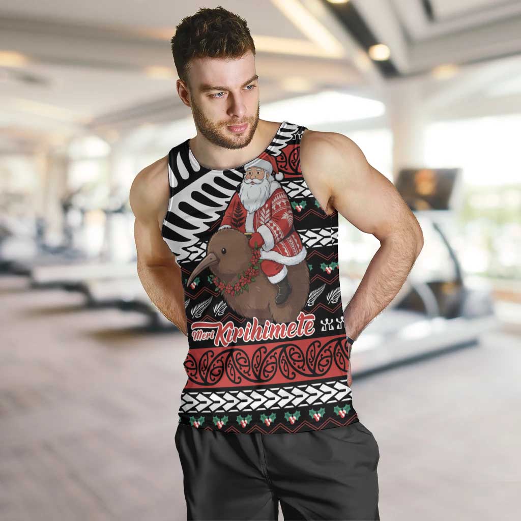New Zealand Kiwi Santa Christmas Men Tank Top He Wairua Kirihimete - Polynesian Pride
