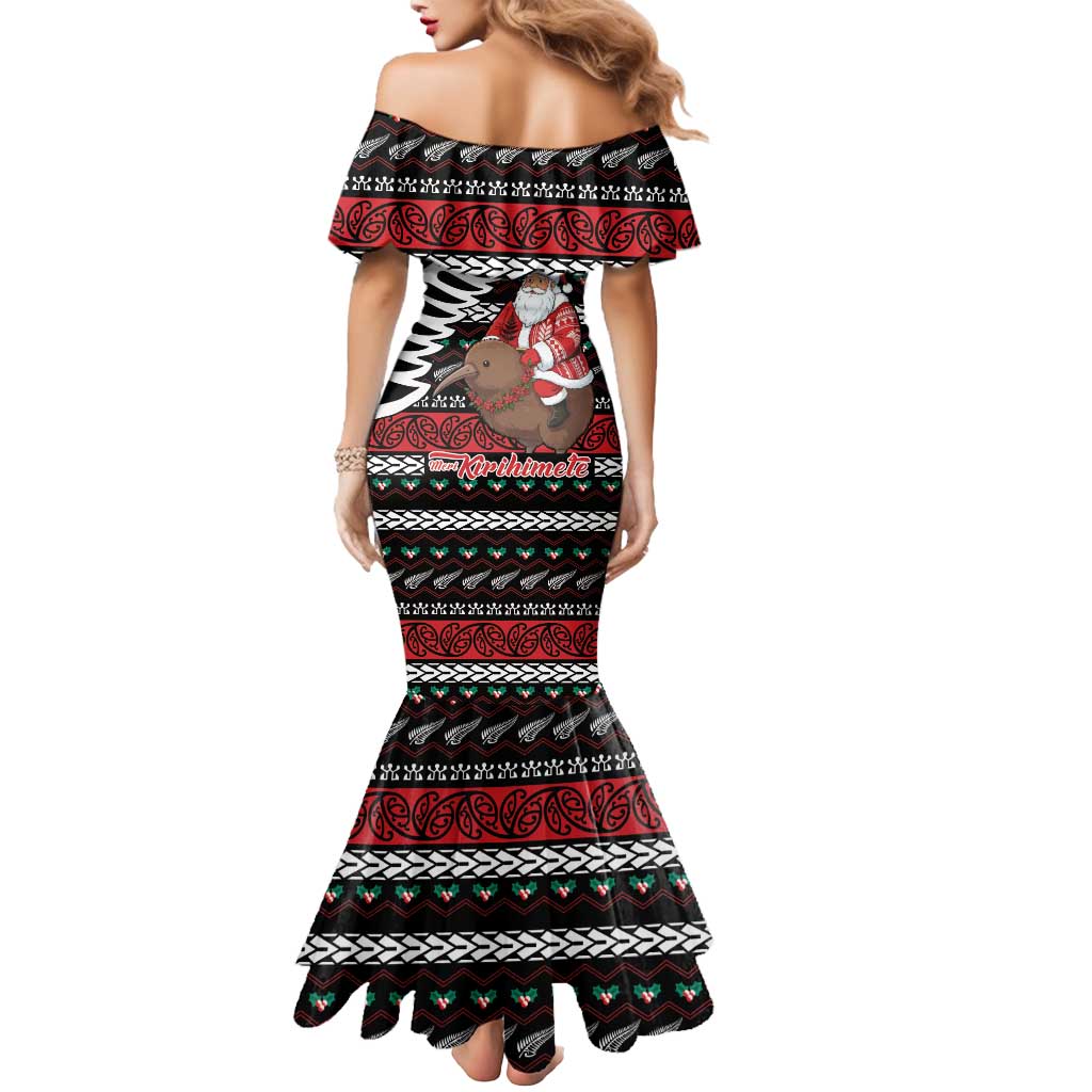 New Zealand Kiwi Santa Christmas Mermaid Dress He Wairua Kirihimete - Polynesian Pride