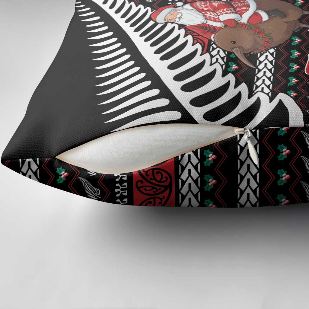 New Zealand Kiwi Santa Christmas Pillow Cover He Wairua Kirihimete - Polynesian Pride