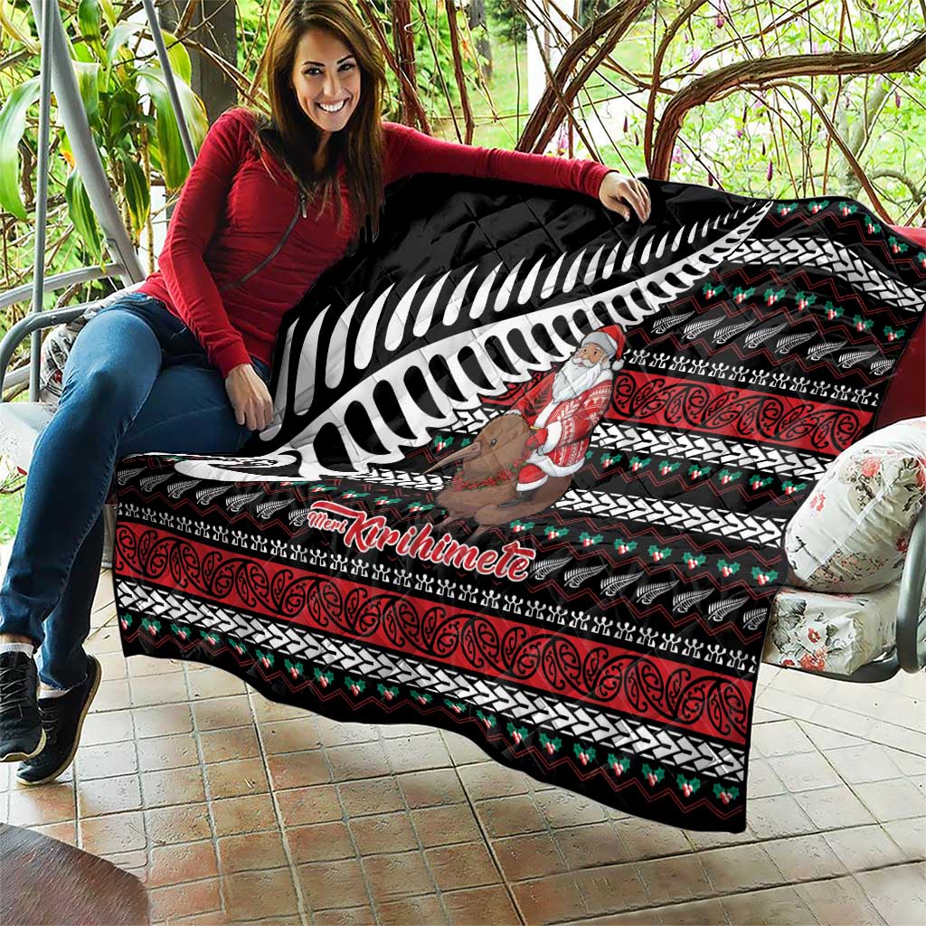 New Zealand Kiwi Santa Christmas Quilt He Wairua Kirihimete - Polynesian Pride