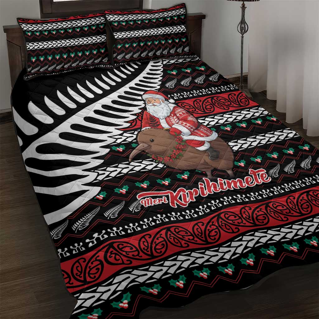 New Zealand Kiwi Santa Christmas Quilt Bed Set He Wairua Kirihimete - Polynesian Pride