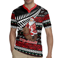 New Zealand Kiwi Santa Christmas Rugby Jersey He Wairua Kirihimete - Polynesian Pride