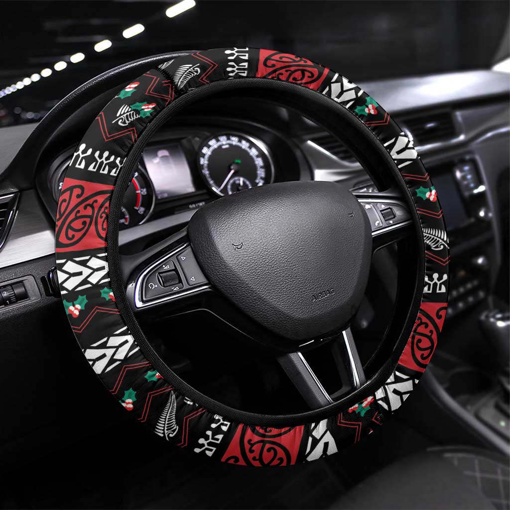 New Zealand Kiwi Santa Christmas Steering Wheel Cover He Wairua Kirihimete - Polynesian Pride