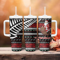 New Zealand Kiwi Santa Christmas Tumbler With Handle He Wairua Kirihimete - Polynesian Pride