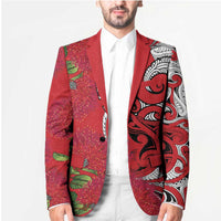 Personalised New Zealand Koru Pohutukawa Blazer Meri Kirihimete Aroha for Christmas - Polynesian Pride