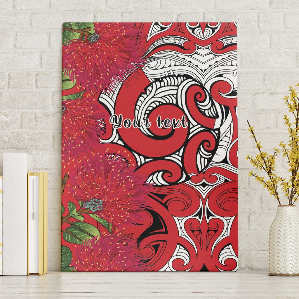Personalised New Zealand Koru Pohutukawa Canvas Wall Art Meri Kirihimete Aroha for Christmas - Polynesian Pride