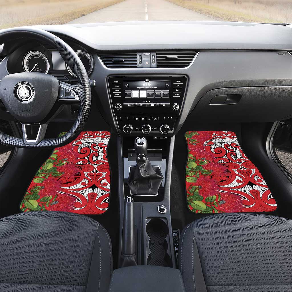 Personalised New Zealand Koru Pohutukawa Car Mats Meri Kirihimete Aroha for Christmas - Polynesian Pride