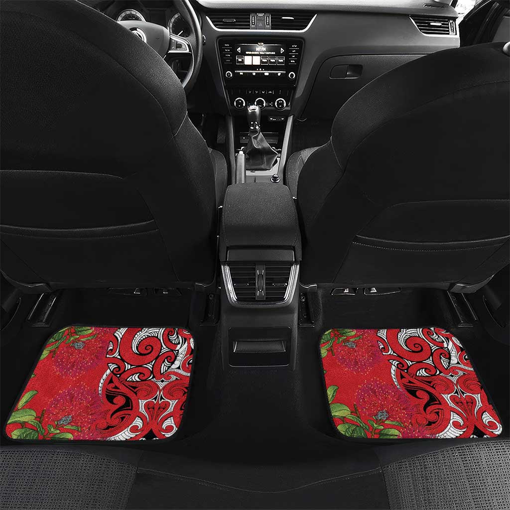Personalised New Zealand Koru Pohutukawa Car Mats Meri Kirihimete Aroha for Christmas - Polynesian Pride