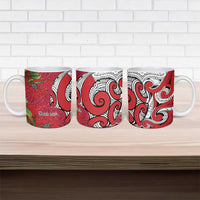 Personalised New Zealand Koru Pohutukawa Ceramic Mug Meri Kirihimete Aroha for Christmas - Polynesian Pride