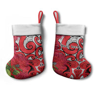 Personalised New Zealand Koru Pohutukawa Christmas Stocking Meri Kirihimete Aroha for Christmas - Polynesian Pride