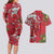 Personalised New Zealand Koru Pohutukawa Couples Matching Long Sleeve Bodycon Dress and Hawaiian Shirt Meri Kirihimete Aroha for Christmas - Polynesian Pride