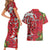 Personalised New Zealand Koru Pohutukawa Couples Matching Short Sleeve Bodycon Dress and Hawaiian Shirt Meri Kirihimete Aroha for Christmas - Polynesian Pride