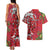 Personalised New Zealand Koru Pohutukawa Couples Matching Tank Maxi Dress and Hawaiian Shirt Meri Kirihimete Aroha for Christmas - Polynesian Pride