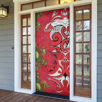 Personalised New Zealand Koru Pohutukawa Door Cover Meri Kirihimete Aroha for Christmas - Polynesian Pride