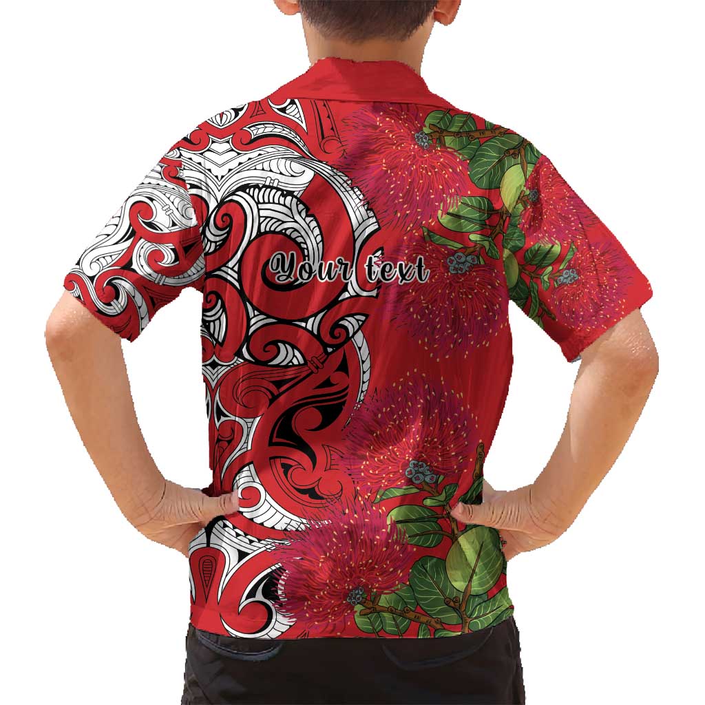 Personalised New Zealand Koru Pohutukawa Family Matching Off Shoulder Maxi Dress and Hawaiian Shirt Meri Kirihimete Aroha for Christmas - Polynesian Pride